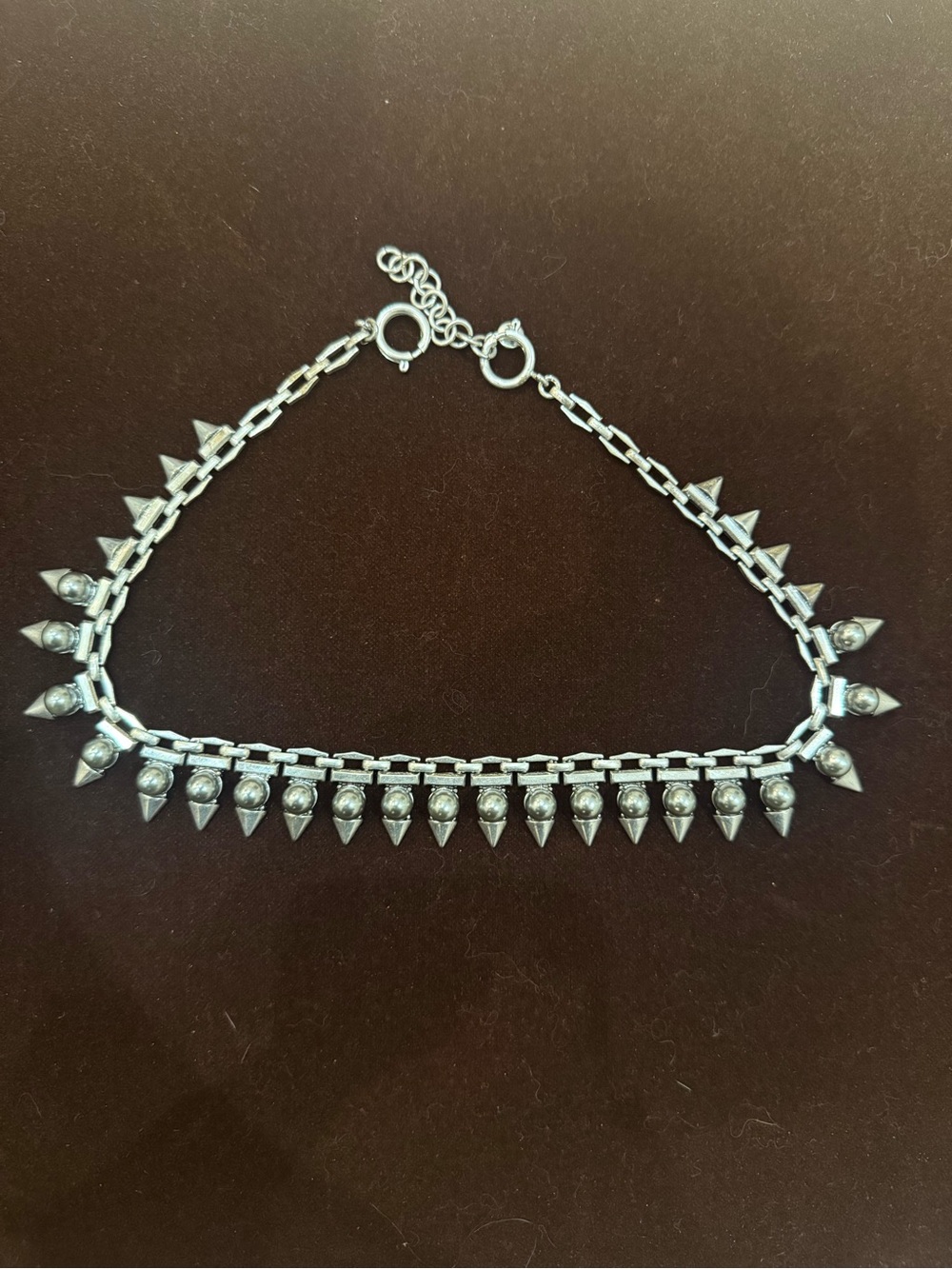 Stella & Dot Sterling Silver Spike Fringe Anklet - Silver